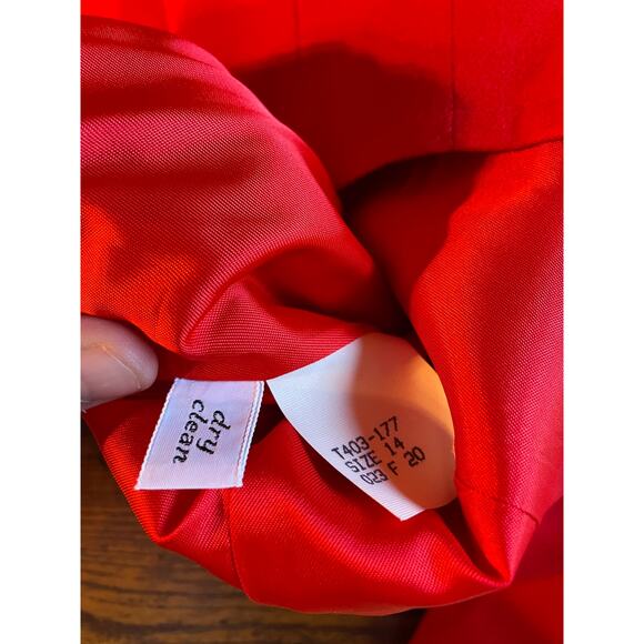 Vintage Pendleton Virgin Wool Bright Red Crop Blazer sz 14 - Picture 3 of 9